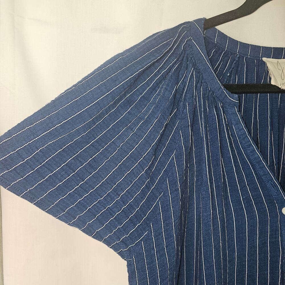 Joie Women's Blue Pin Striped Pullover Cotton Rayon Top Size 1X - Picture 7 of 8